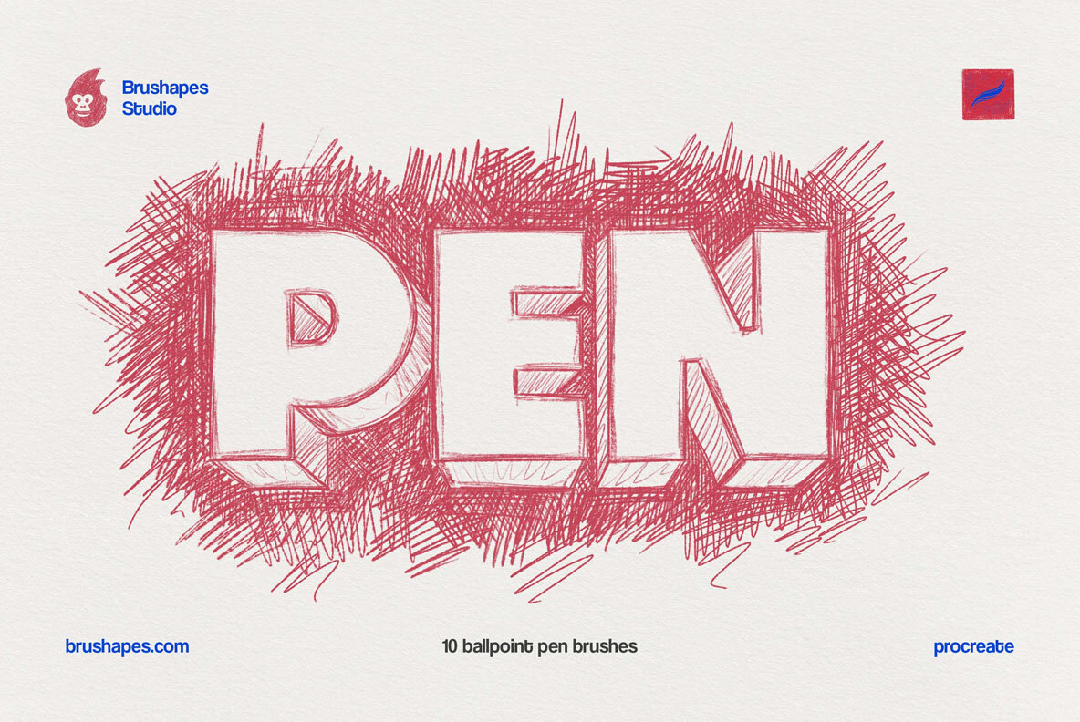 Procreate Ballpoint Pen Brushes 9