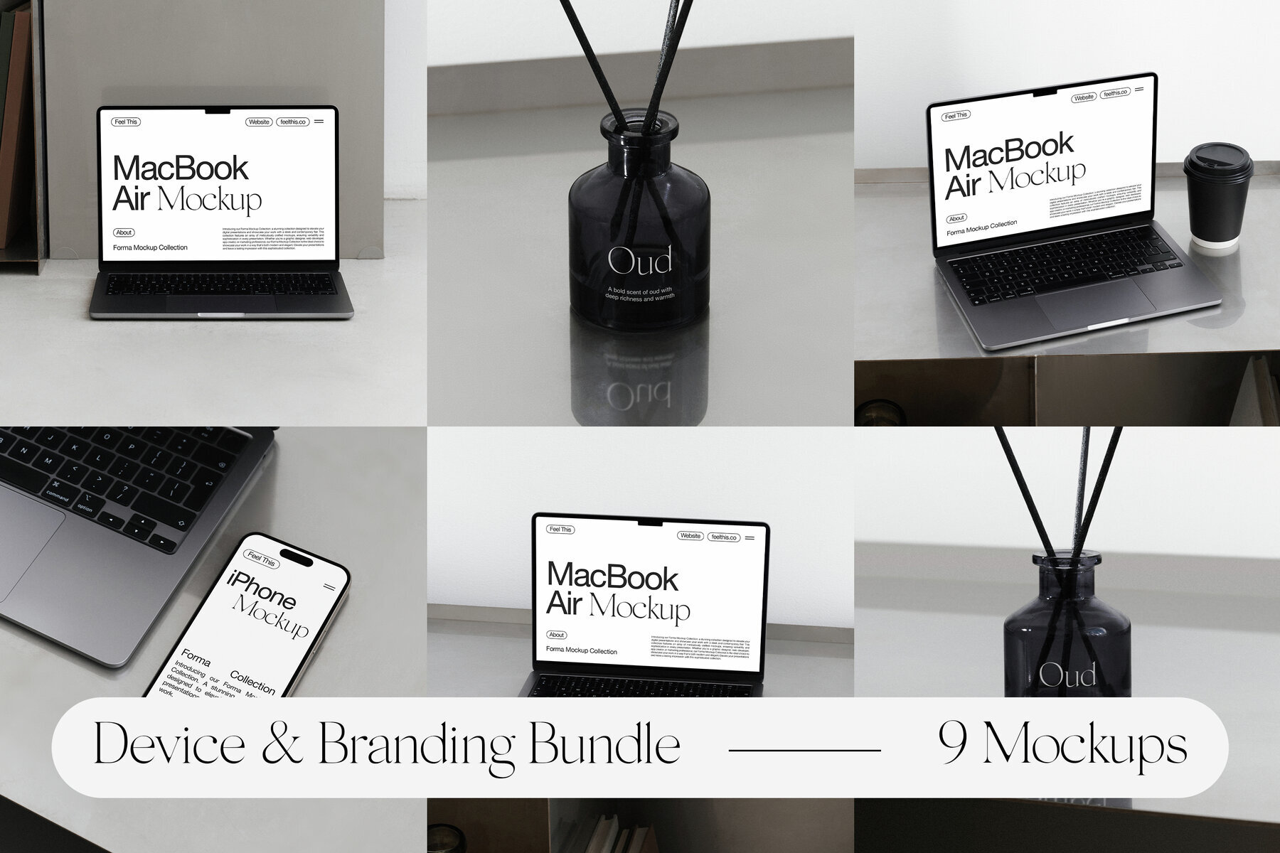 MacBook iPhone and Diffuser Mockups 1