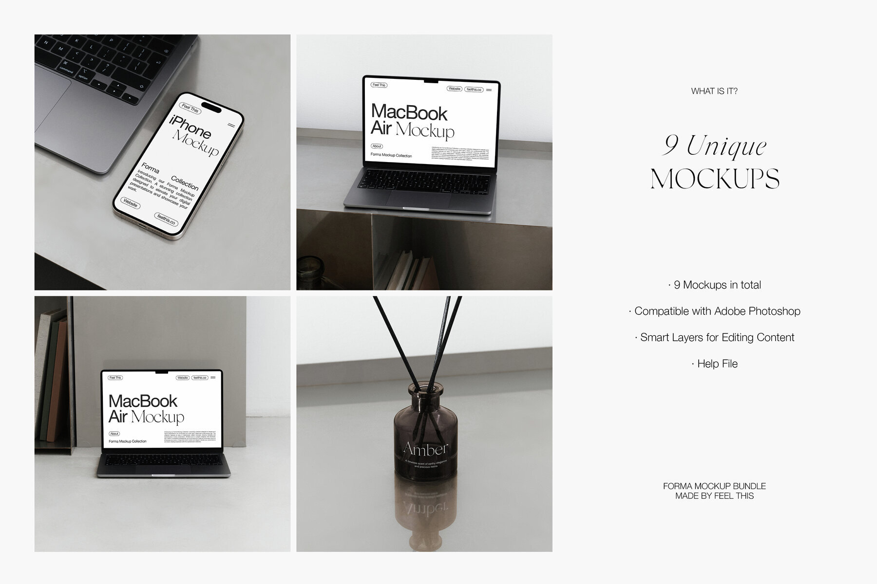 MacBook iPhone and Diffuser Mockups 2