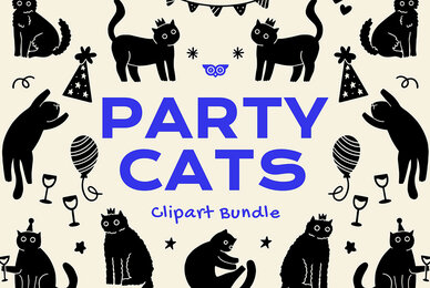 Party Cats Clipart Bundle