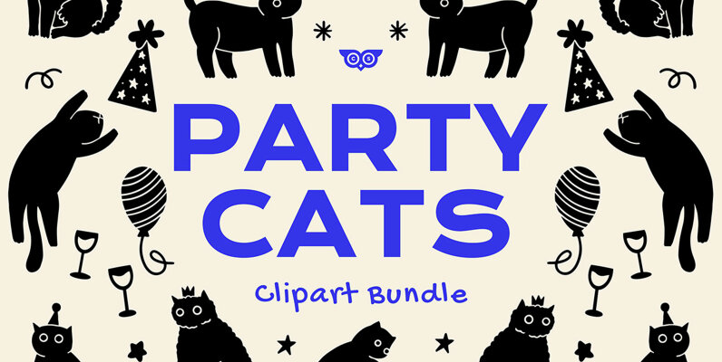 Party Cats Clipart Bundle