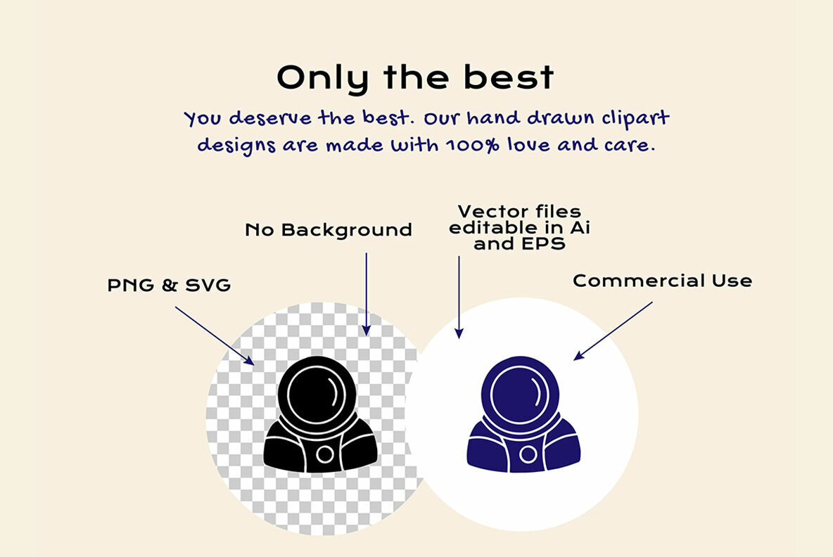 Outer Space Linocut Clipart 2