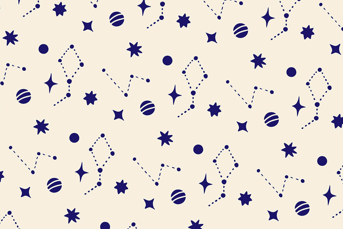 Outer Space Linocut Clipart 8