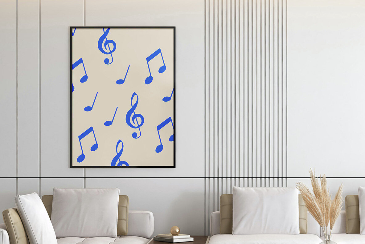 Musical Instruments Linocut Clipart 5