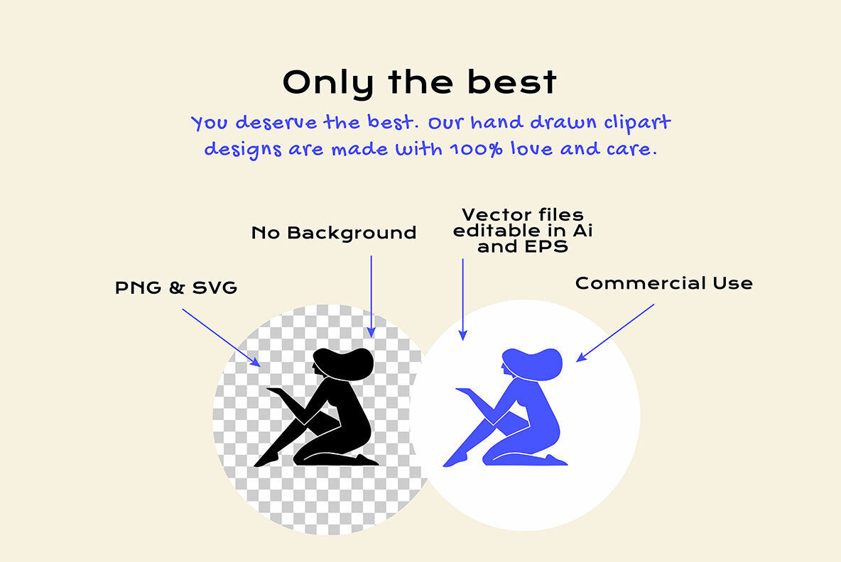 Linocut Women Silhouette Bundle 2