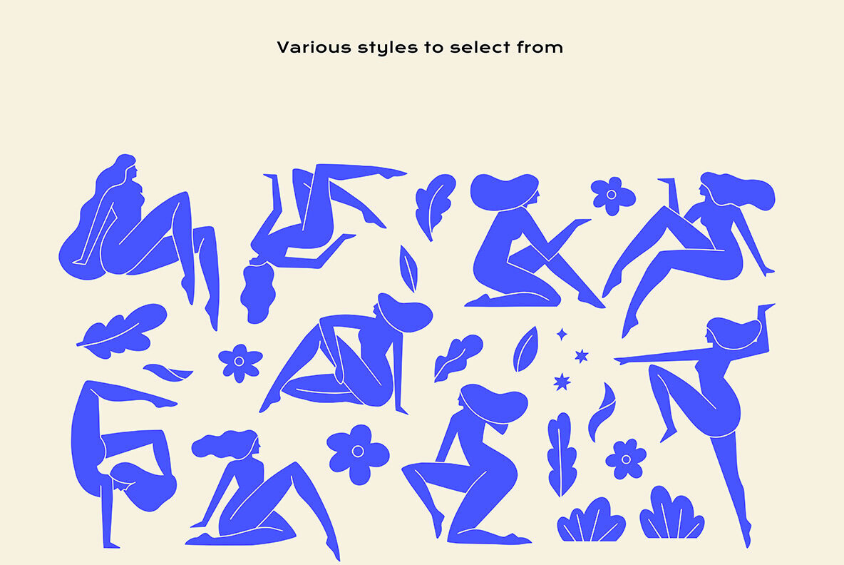 Linocut Women Silhouette Bundle 3