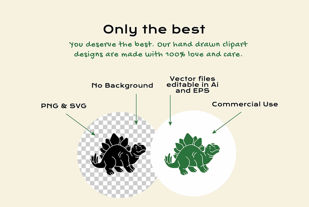 Linocut Dinosaur Clipart Bundle 2