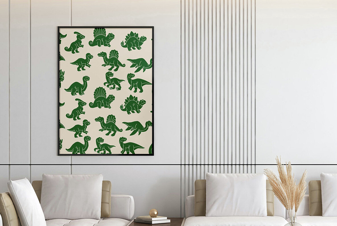 Linocut Dinosaur Clipart Bundle 5