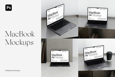 Realistic MacBook Air Mockups