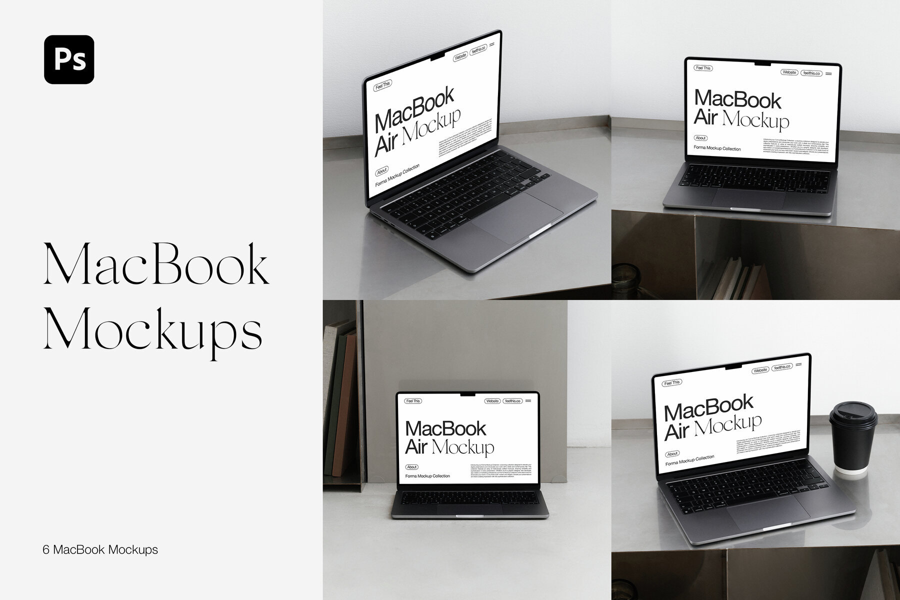 Realistic MacBook Air Mockups 1
