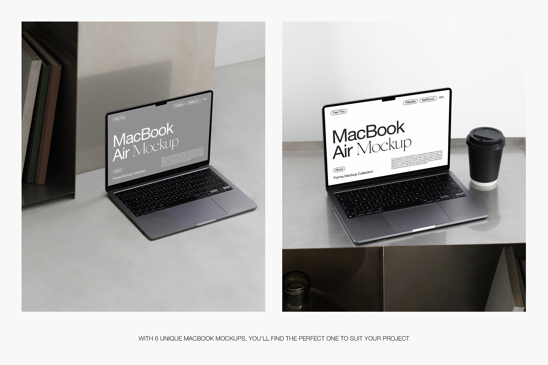 Realistic MacBook Air Mockups 4