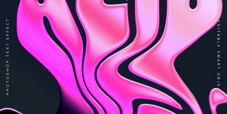 Melting Metallic Text Effect Mockup