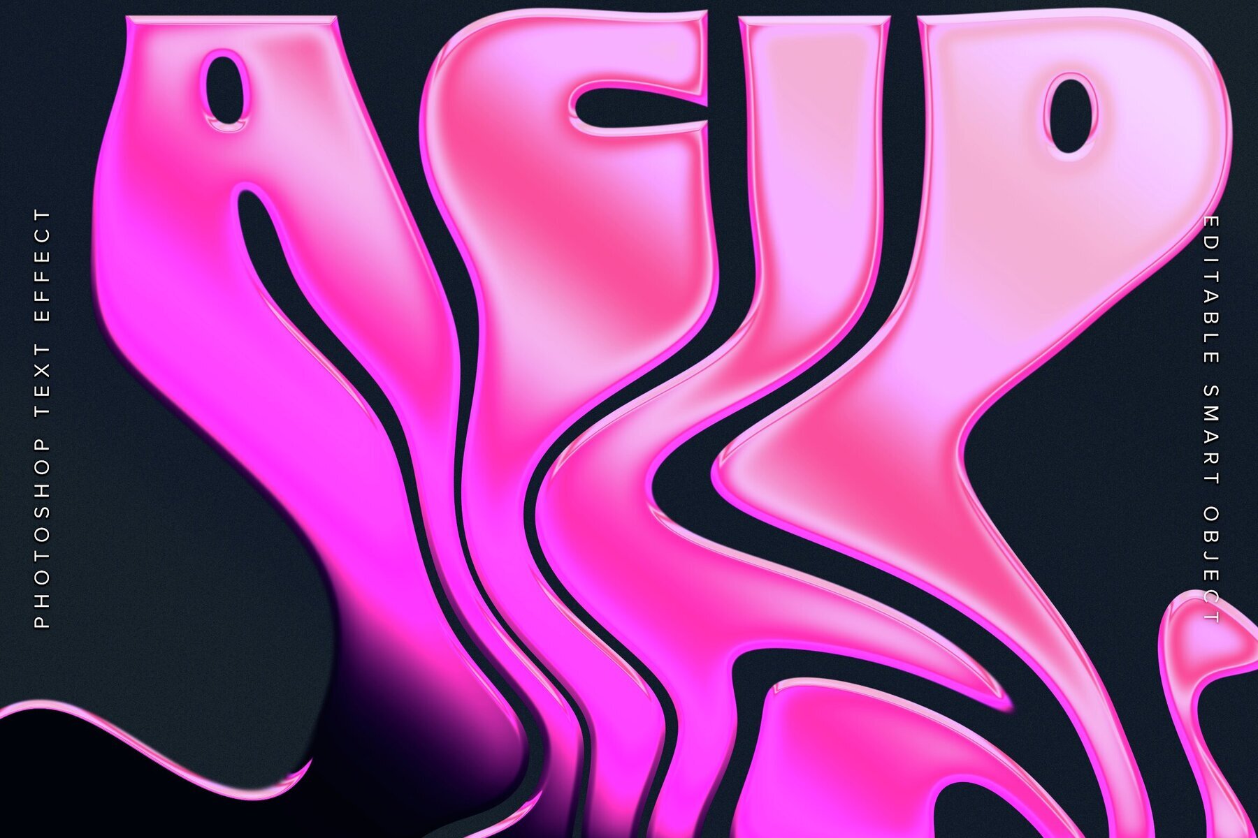 Melting Metallic Text Effect Mockup 1