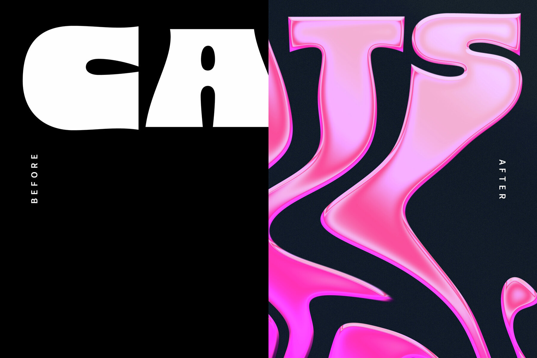 Melting Metallic Text Effect Mockup 2