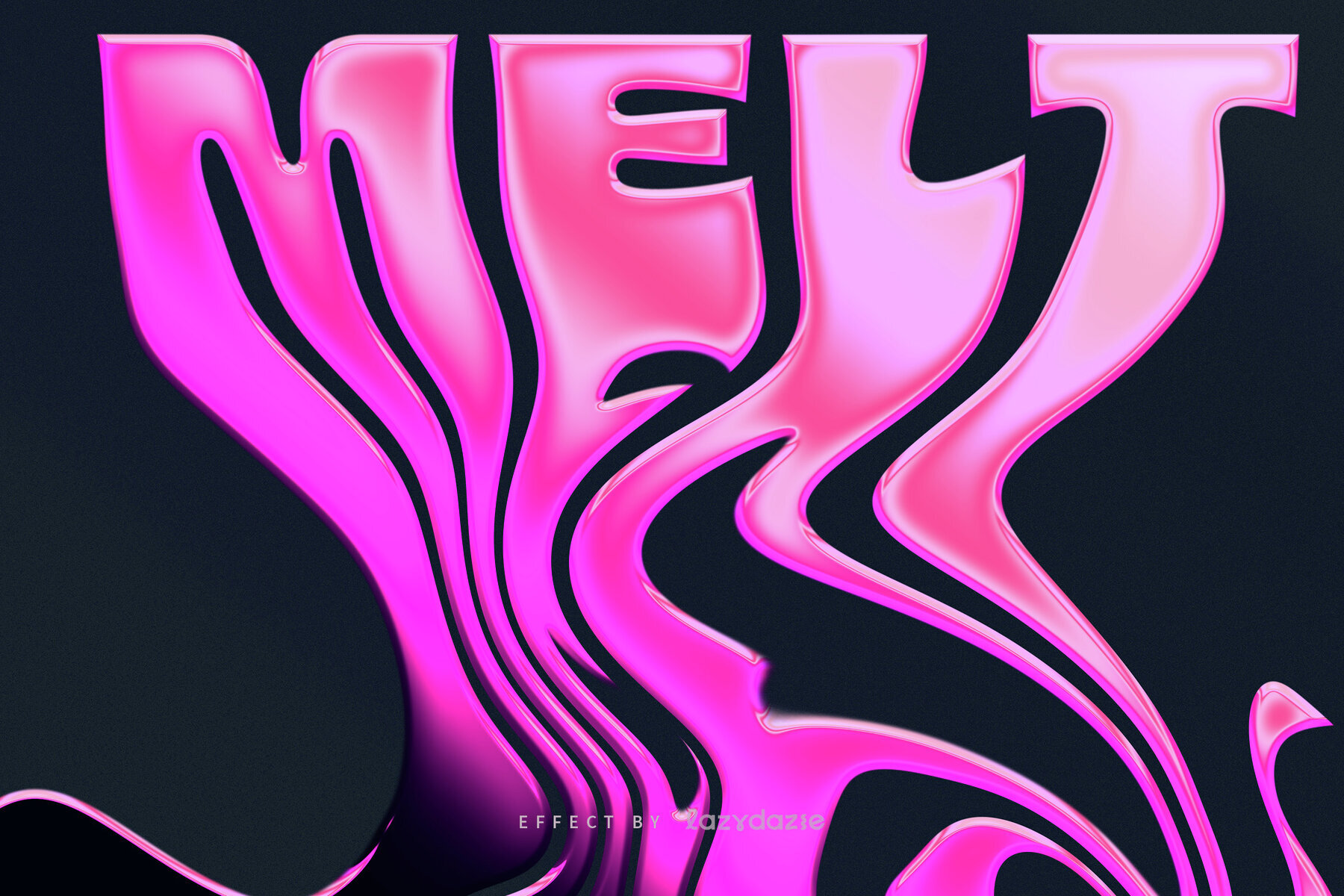 Melting Metallic Text Effect Mockup 3