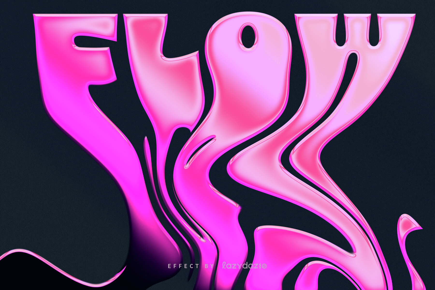 Melting Metallic Text Effect Mockup 4