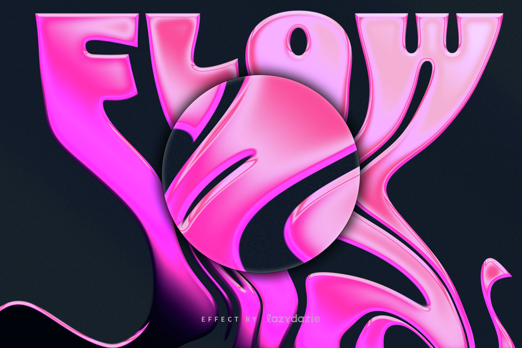 Melting Metallic Text Effect Mockup 5