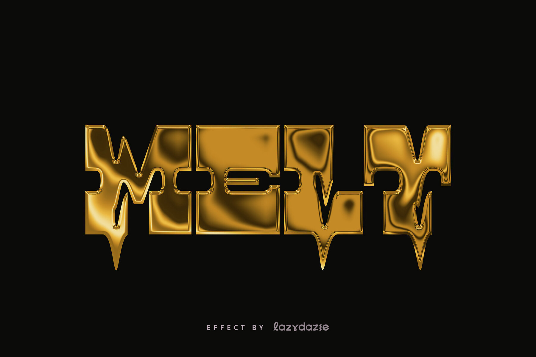 Dripping Metallic Gold Text Effect Mockup 4