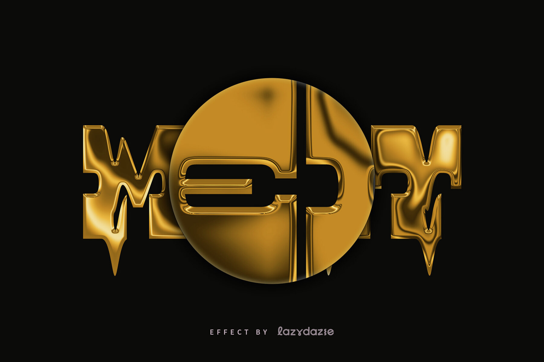 Dripping Metallic Gold Text Effect Mockup 5