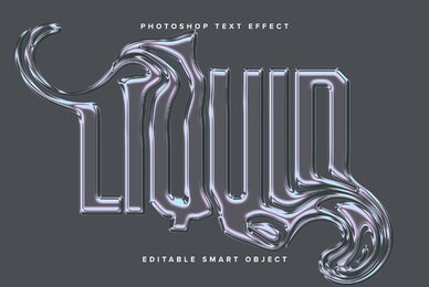 Liquid Chrome Text Effect Mockup