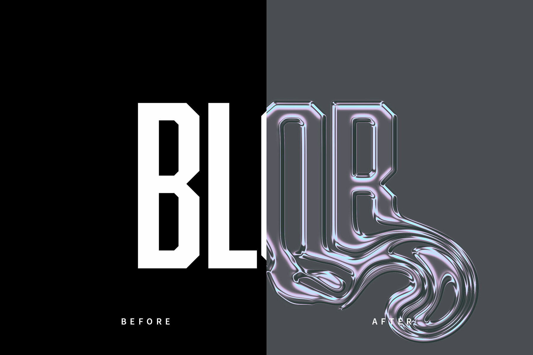 Liquid Chrome Text Effect Mockup 2