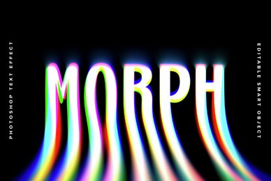 Melting Glitch Text Effect Mockup