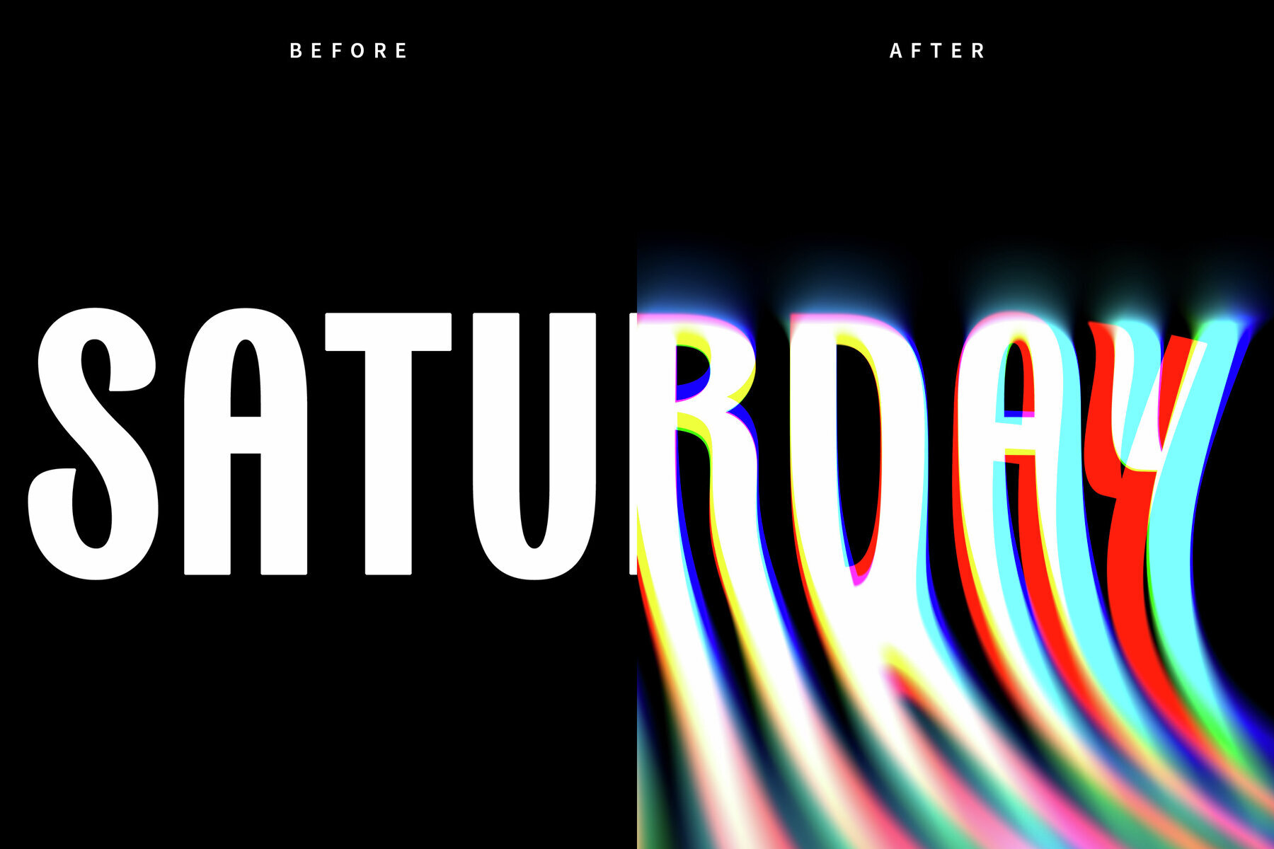 Melting Glitch Text Effect Mockup 2