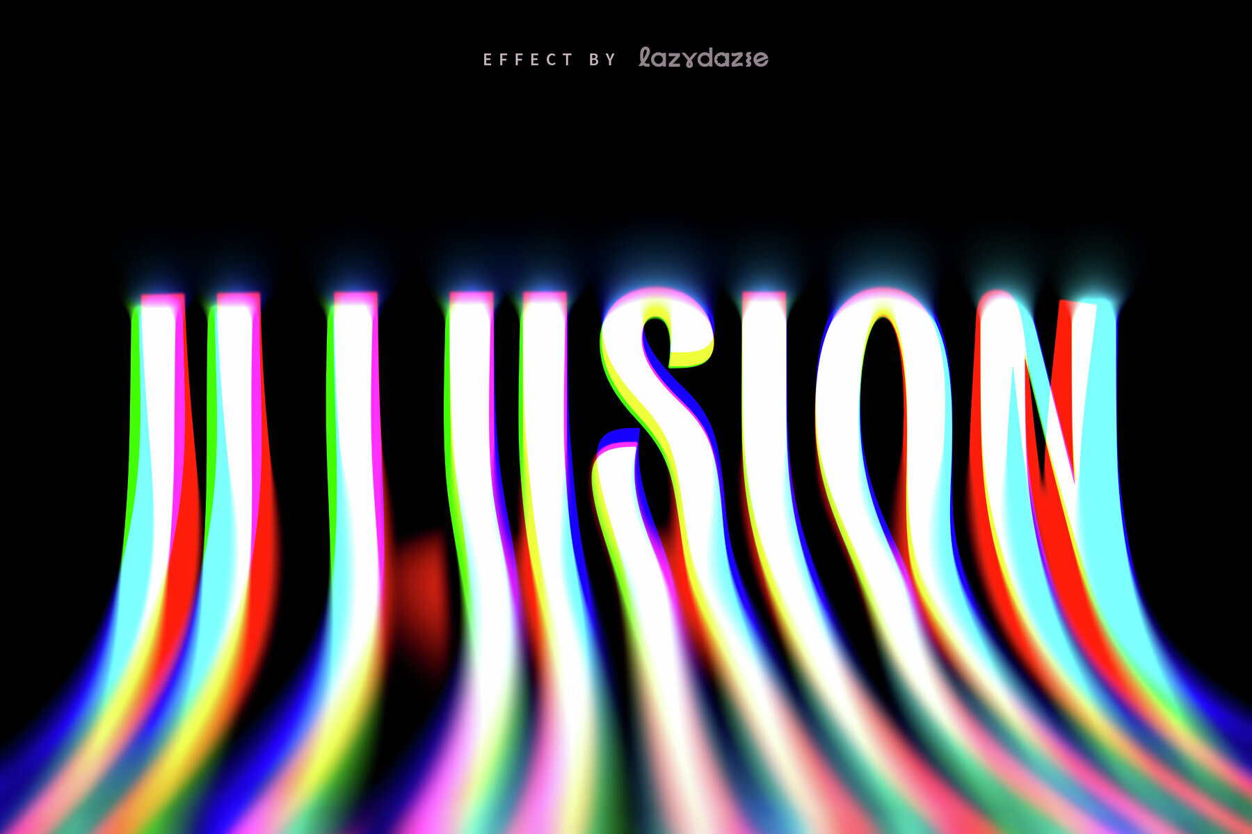 Melting Glitch Text Effect Mockup 3