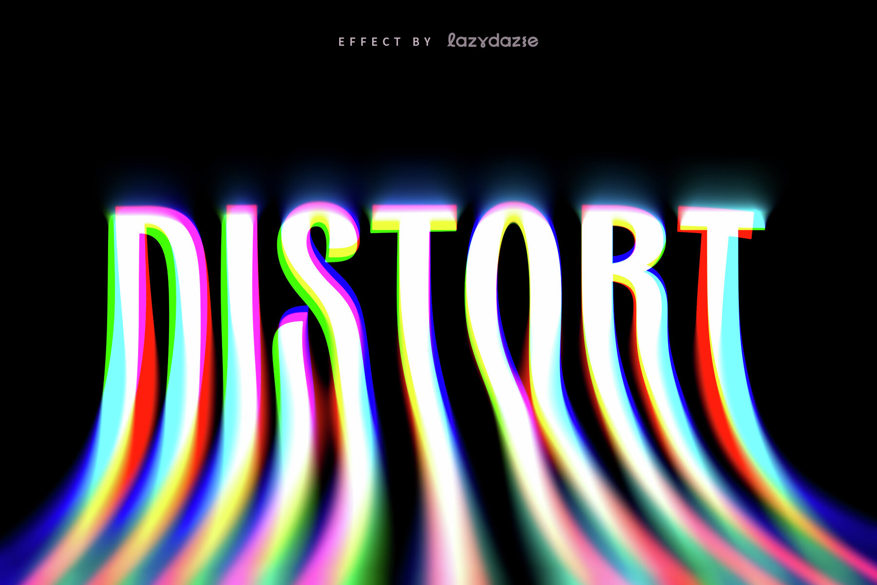 Melting Glitch Text Effect Mockup 4