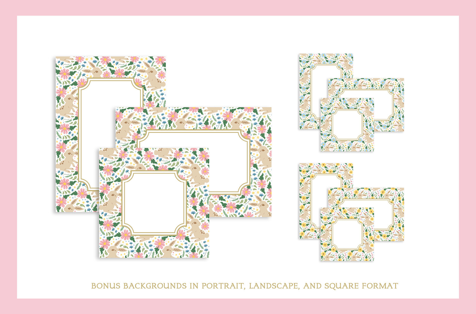 Easter Bunny and Eggs Pattern 01   Spring Floral 3