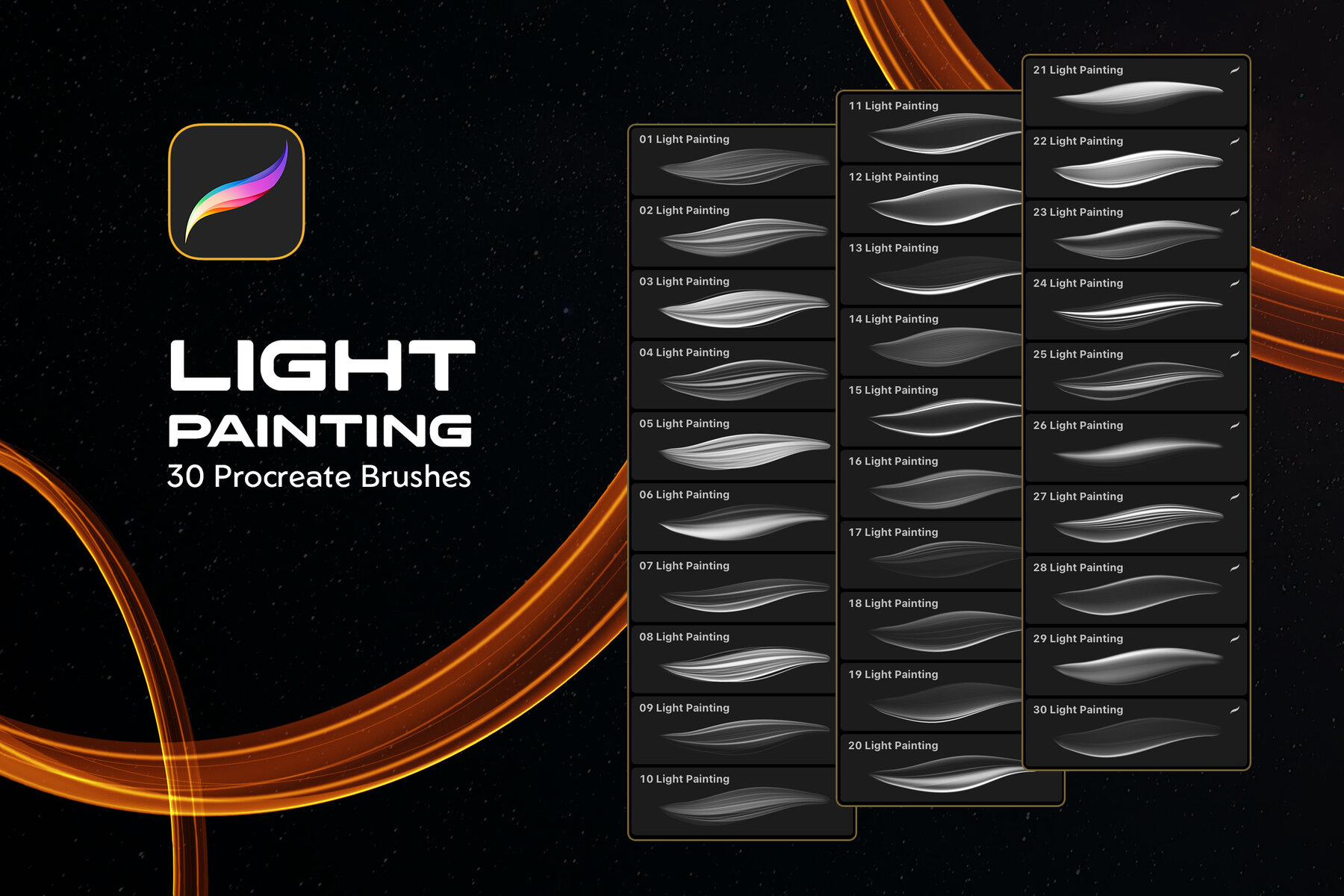 Light Painting Procreate Brushes 6