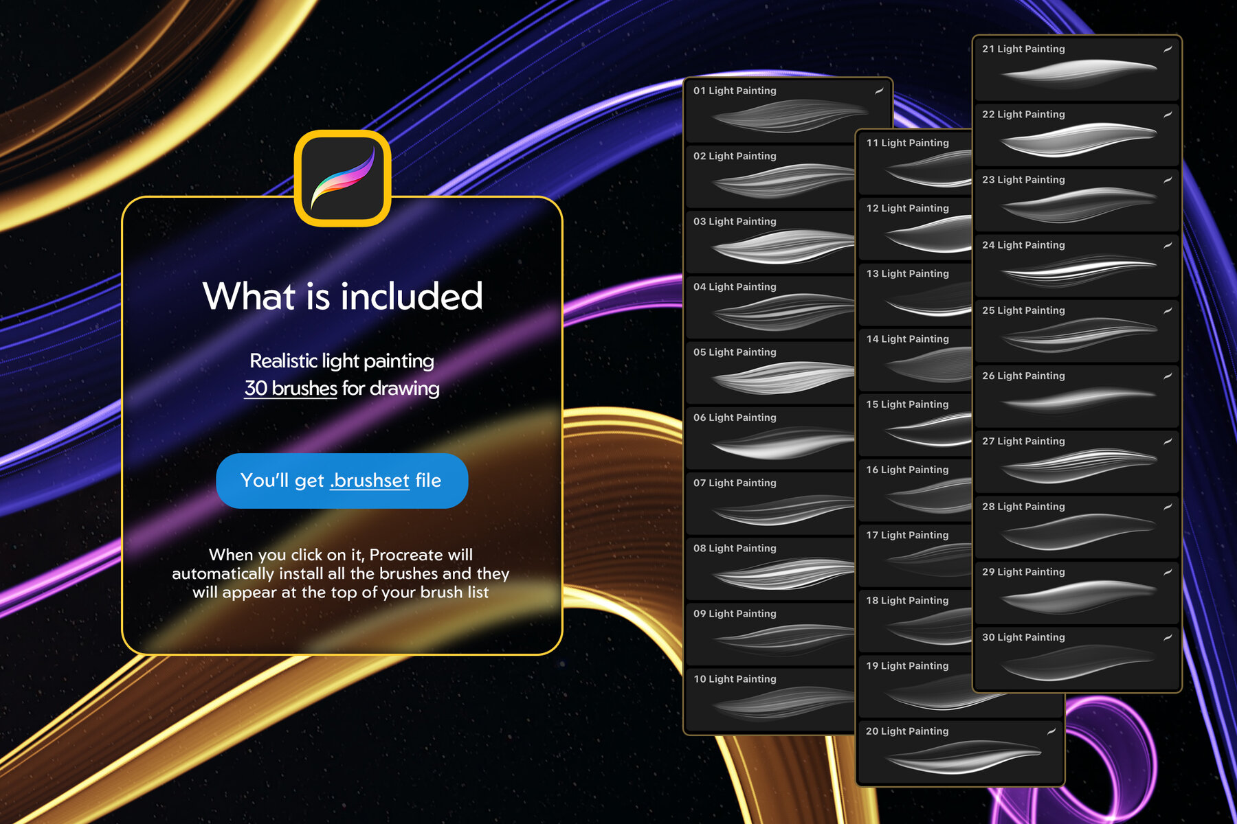 Light Painting Procreate Brushes 9