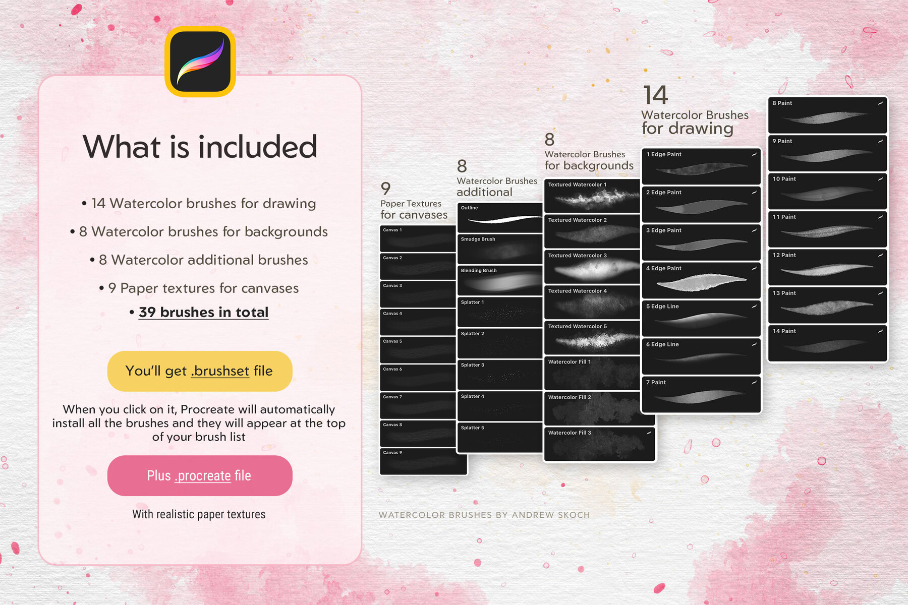 Realistic Watercolor Procreate Brushes 8