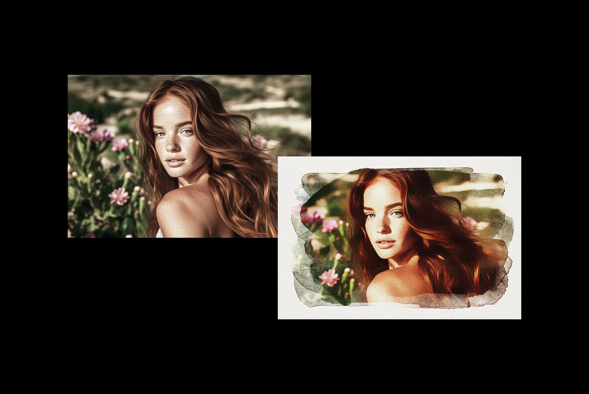 Watercolor Photo Template 2