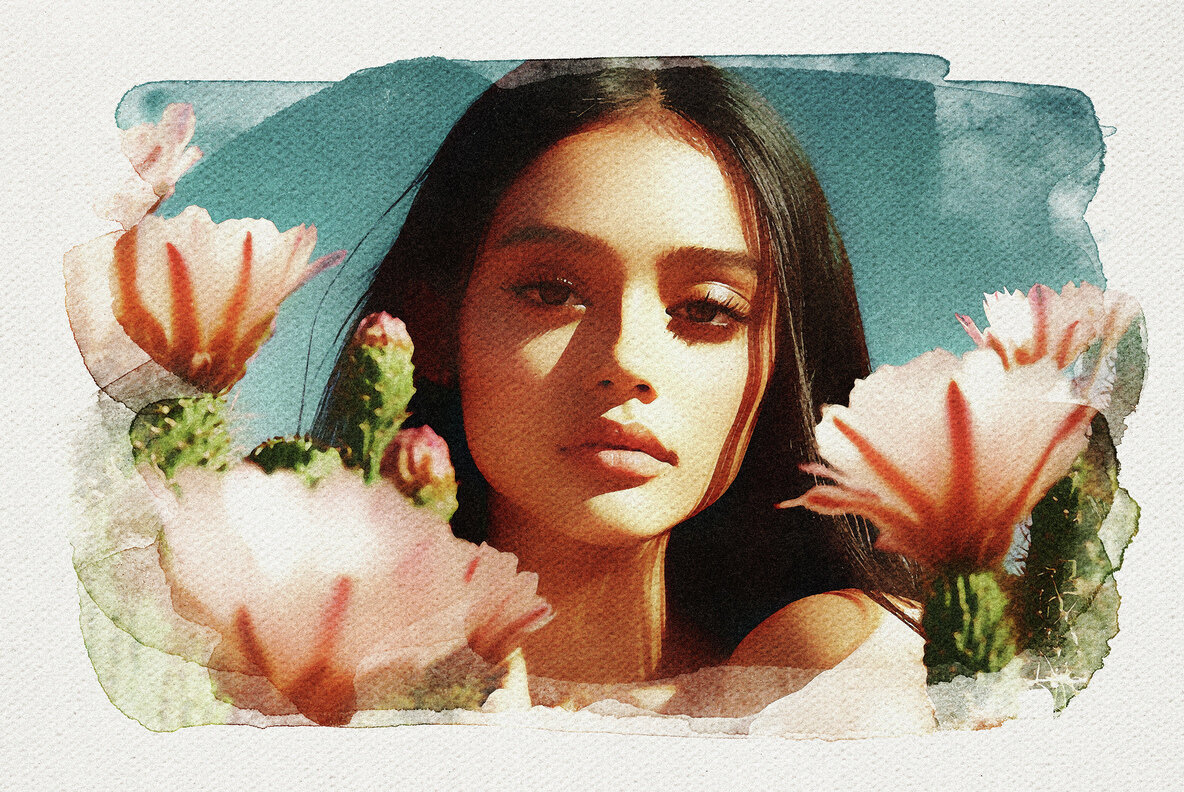 Watercolor Photo Template 3