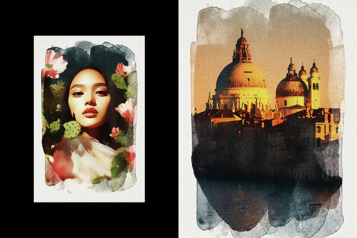 Watercolor Photo Template 4