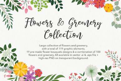 Large Flowers Greenery Collections