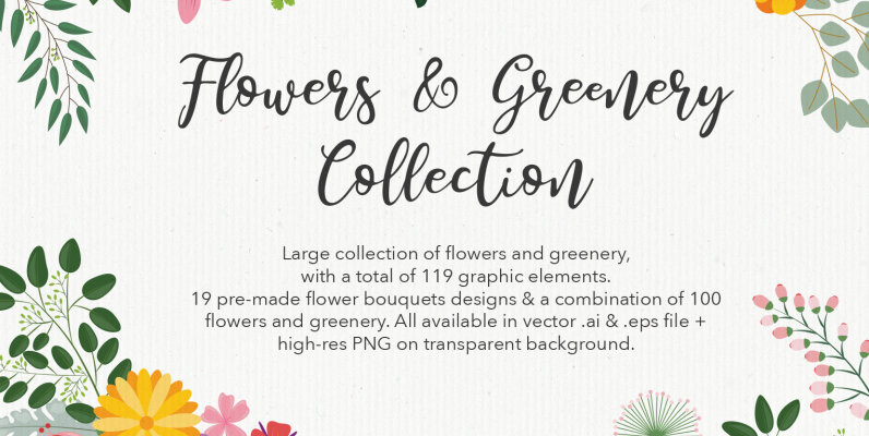 Large Flowers   Greenery Collections