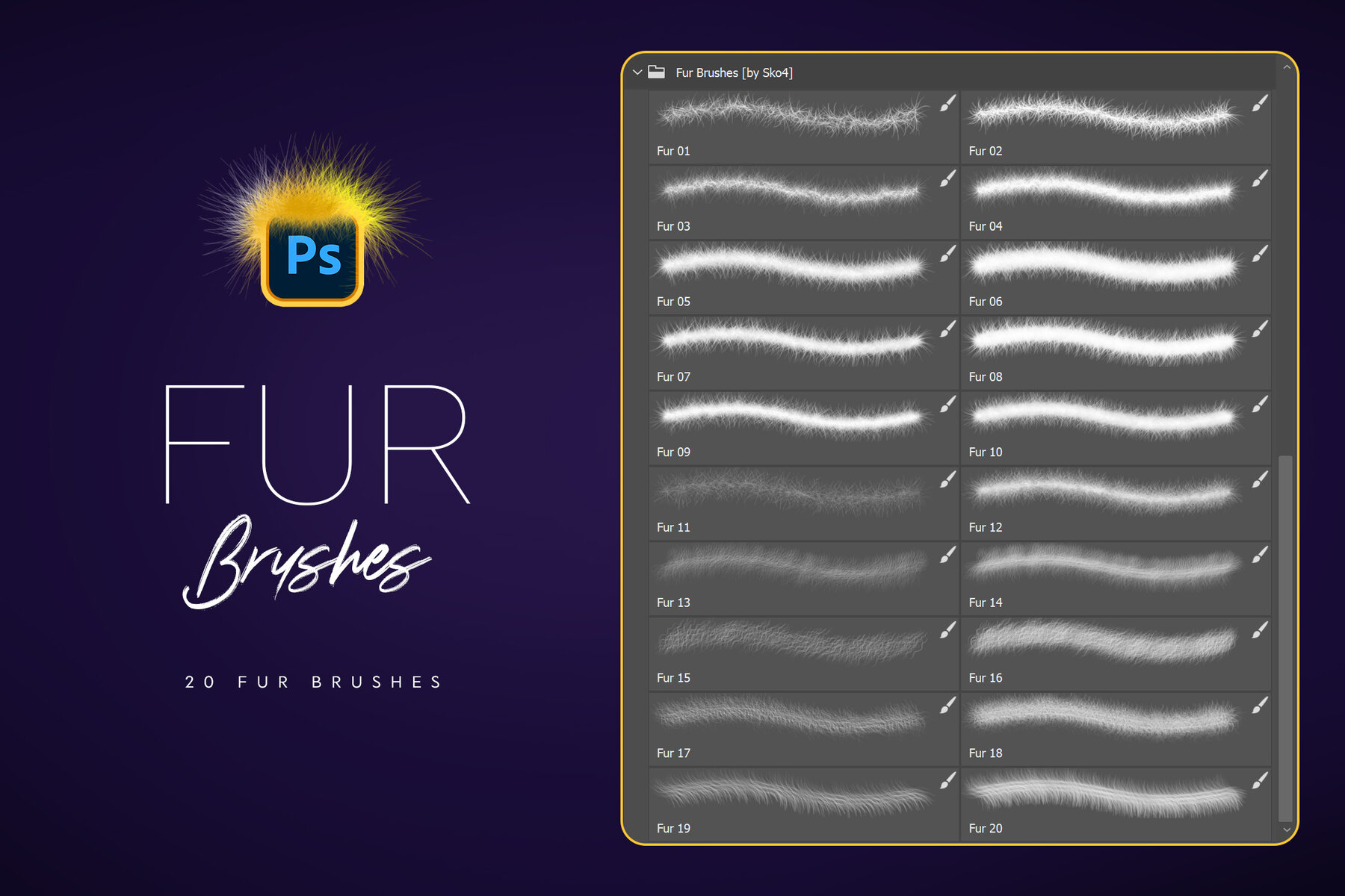 Fur Photoshop Brushes 6