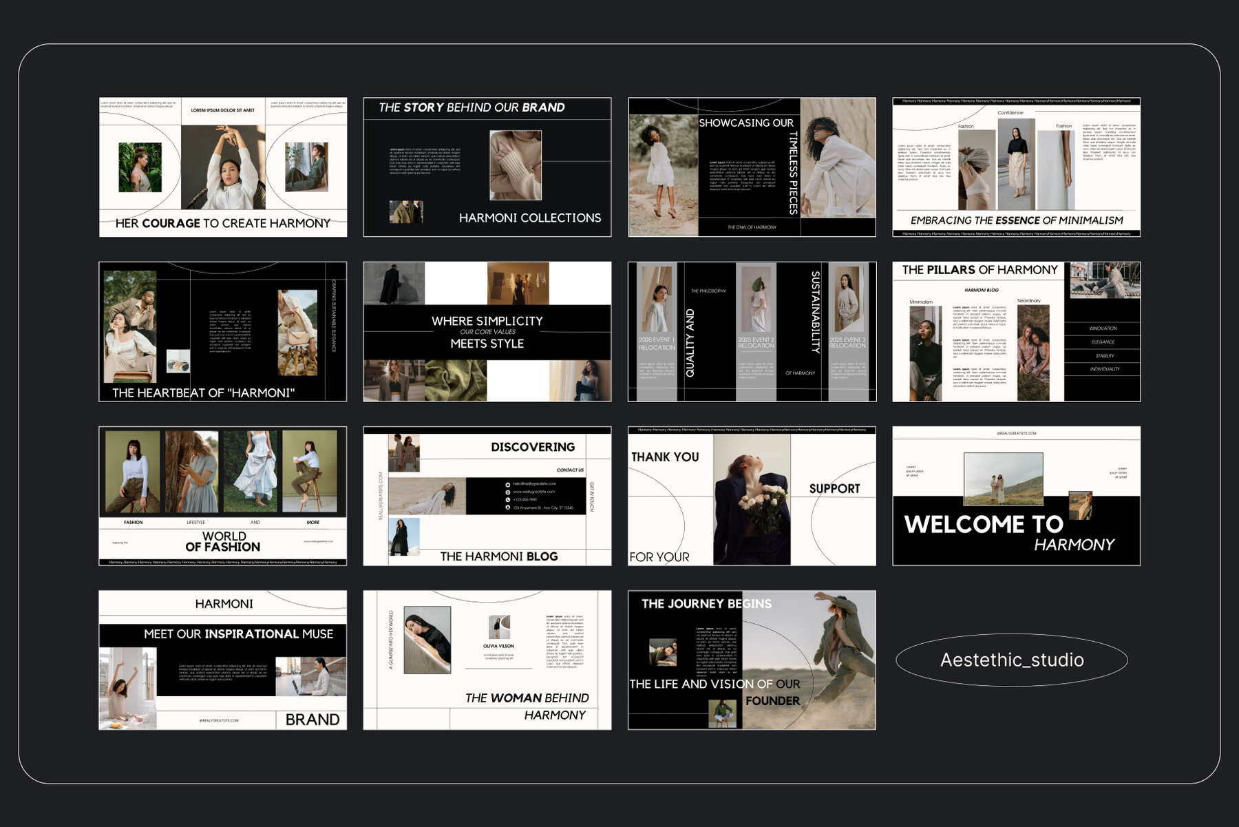 Harmony Fashion Brand Canva Presentation Template 9