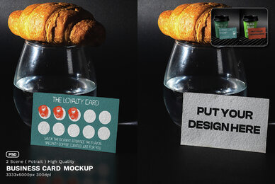 2 Realistic Scene Business Card Mockup   VOL 2
