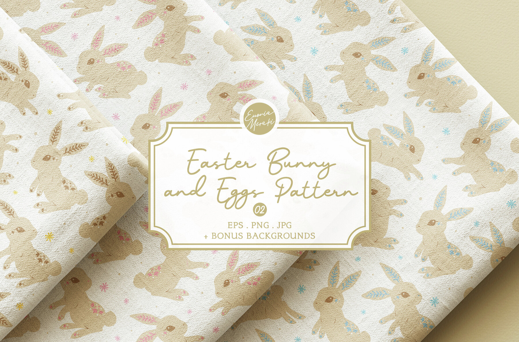 Easter Bunny and Eggs Pattern 2 Rabbit 1