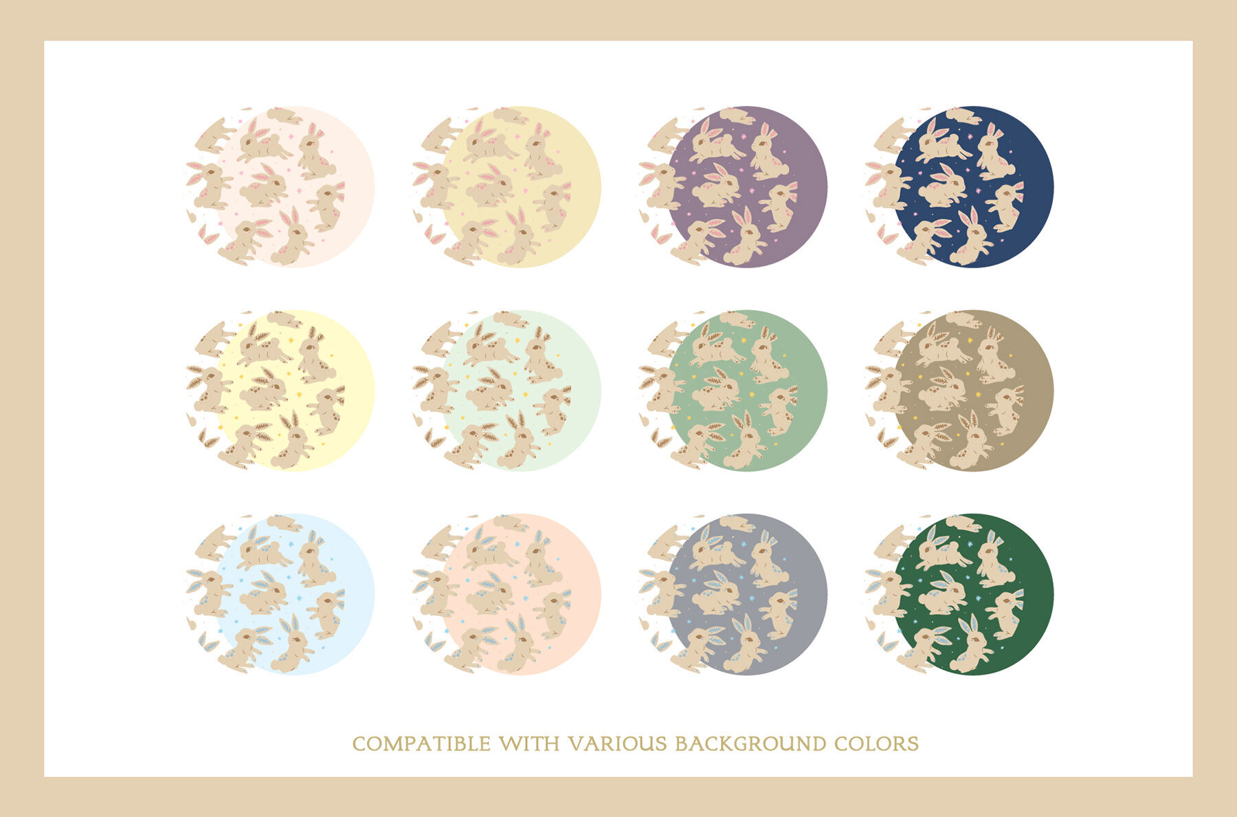 Easter Bunny and Eggs Pattern 2 Rabbit 2