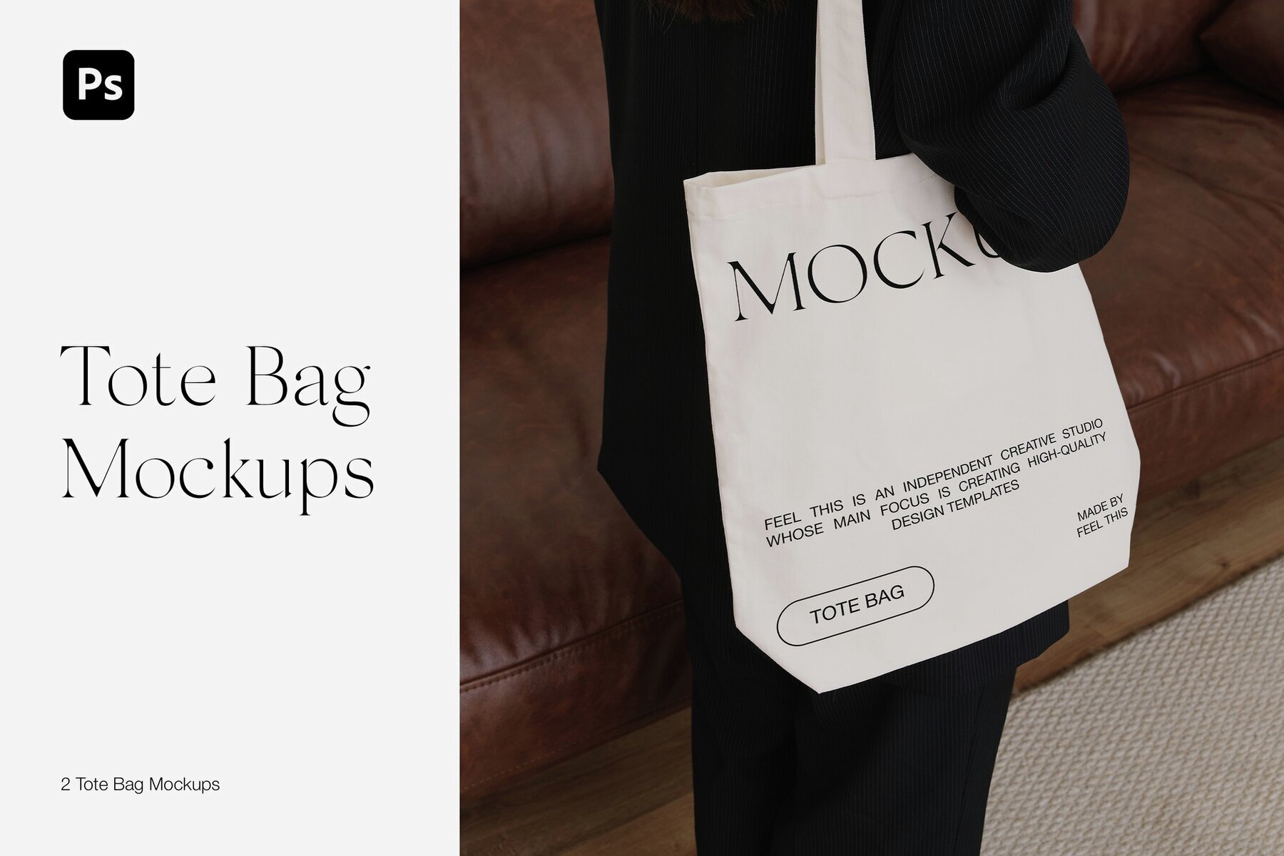 Realistic Tote Bag on Shoulder Mockups 1