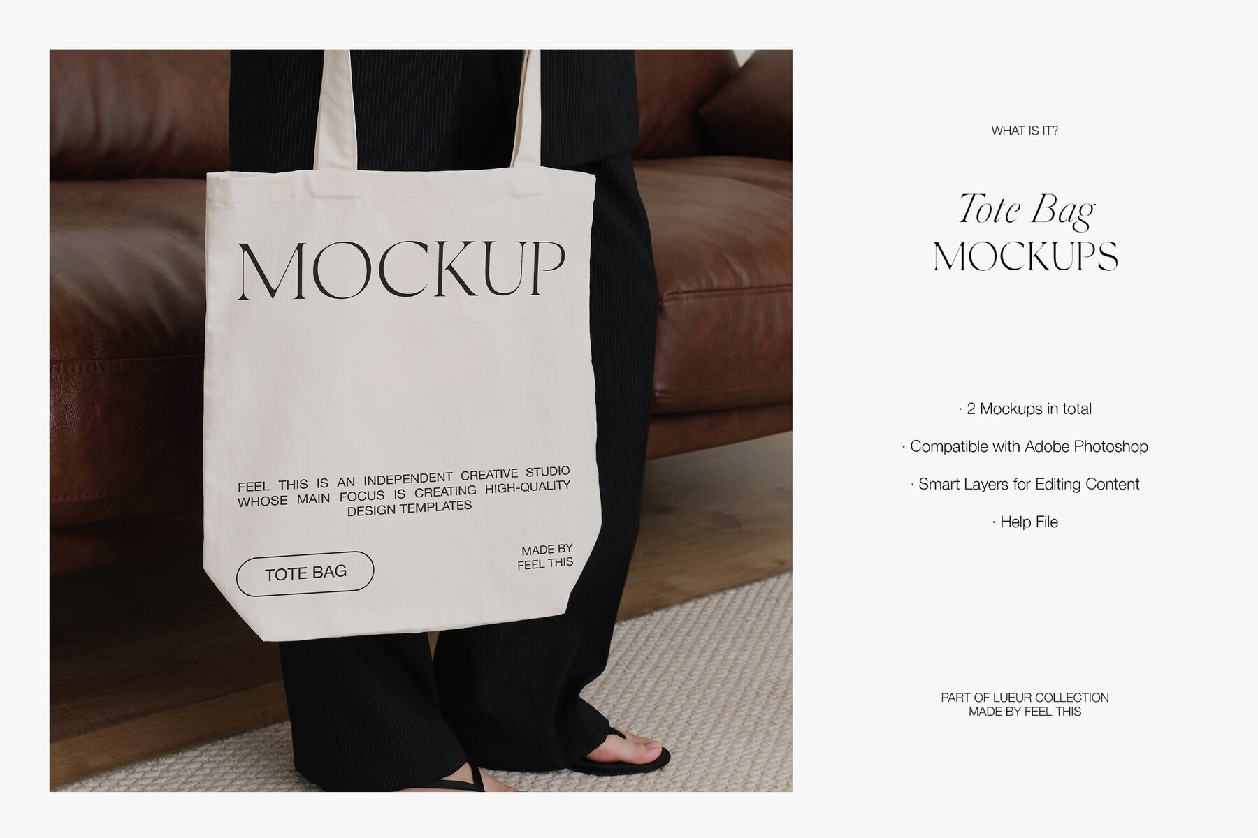 Realistic Tote Bag on Shoulder Mockups 2