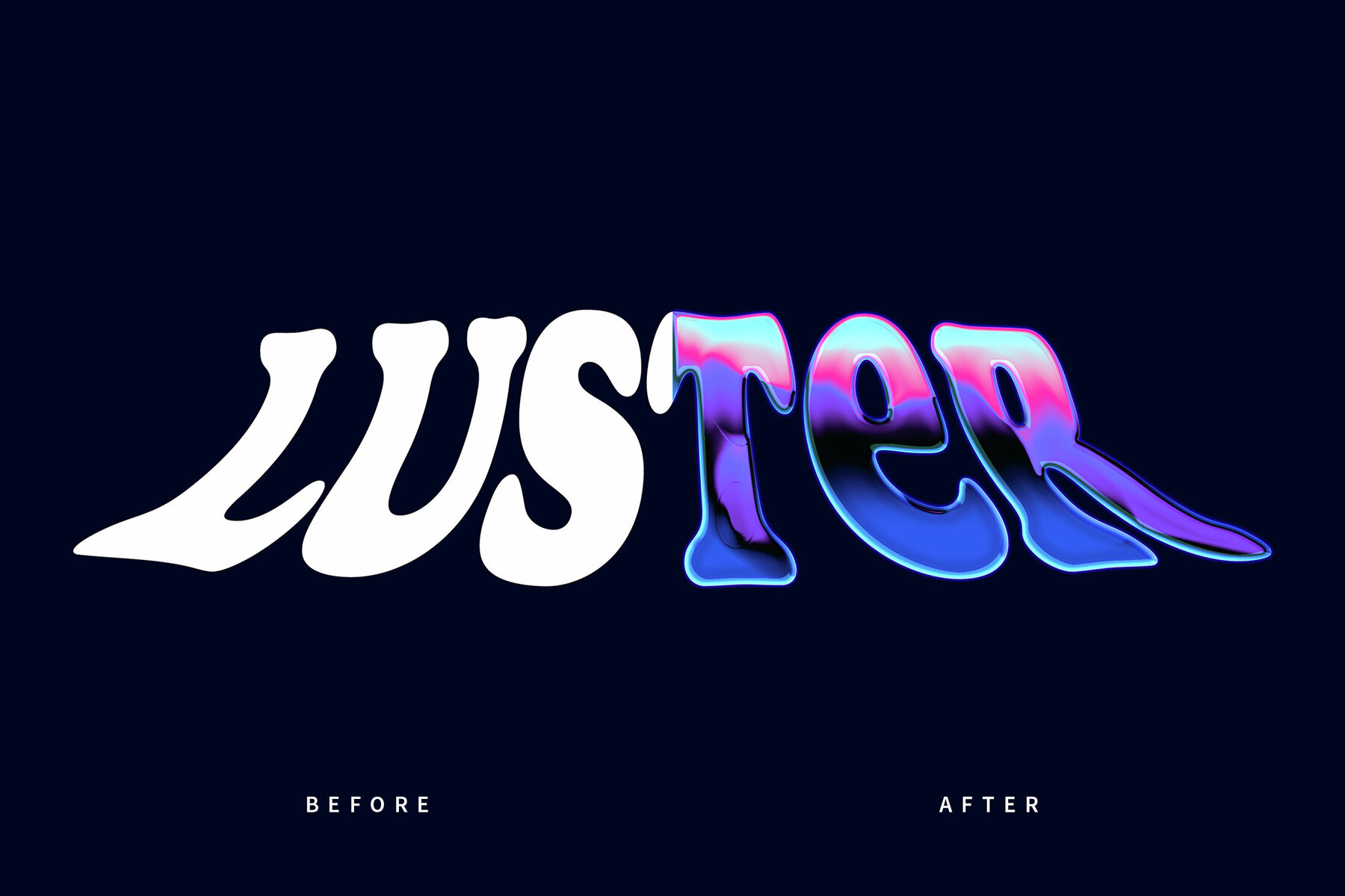 Warped Chrome Text Effect Mockup 2