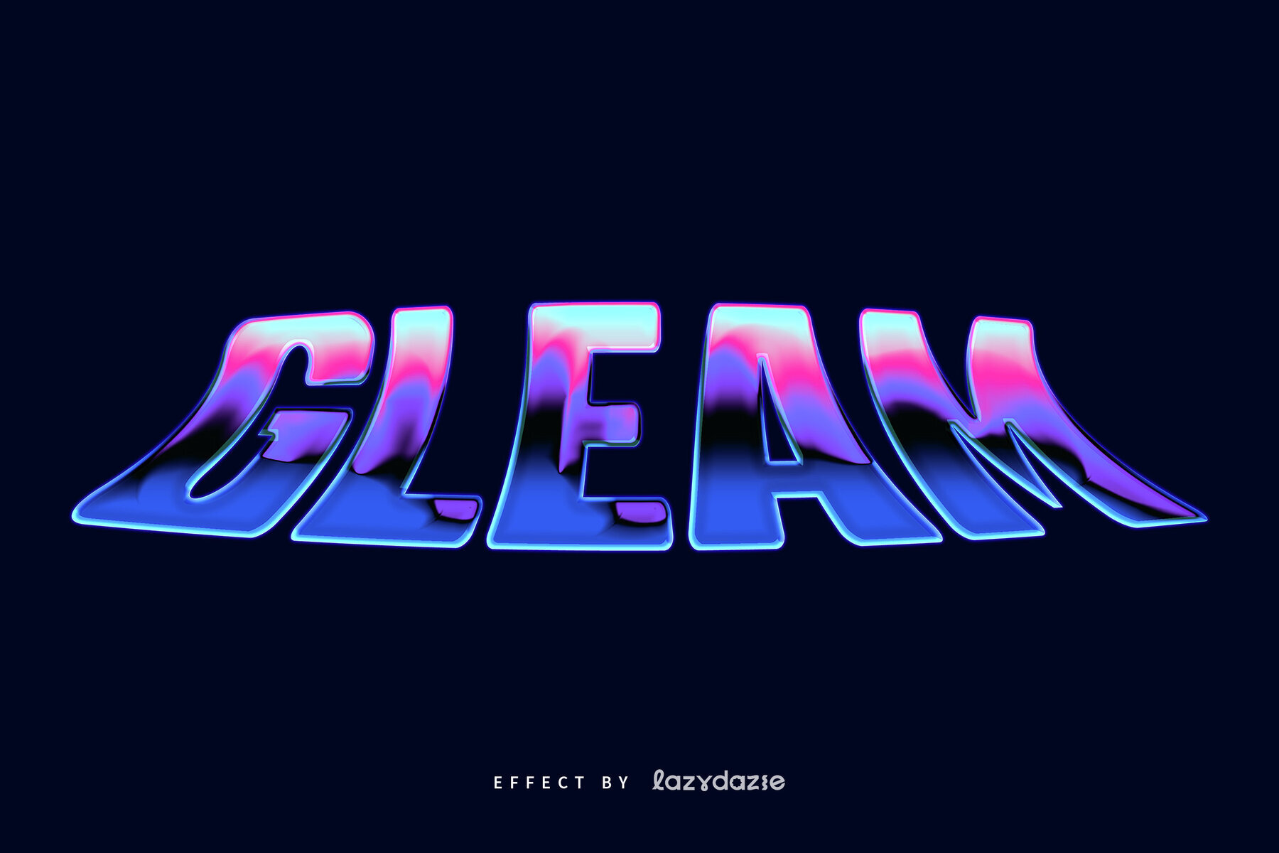 Warped Chrome Text Effect Mockup 3