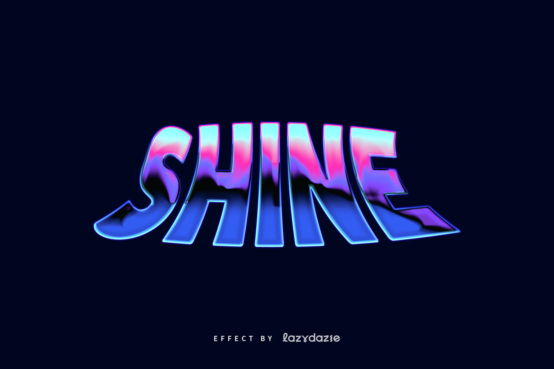 Warped Chrome Text Effect Mockup 4