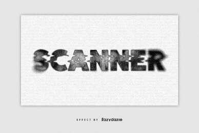 Distorted Scanner Text Effect Mockup