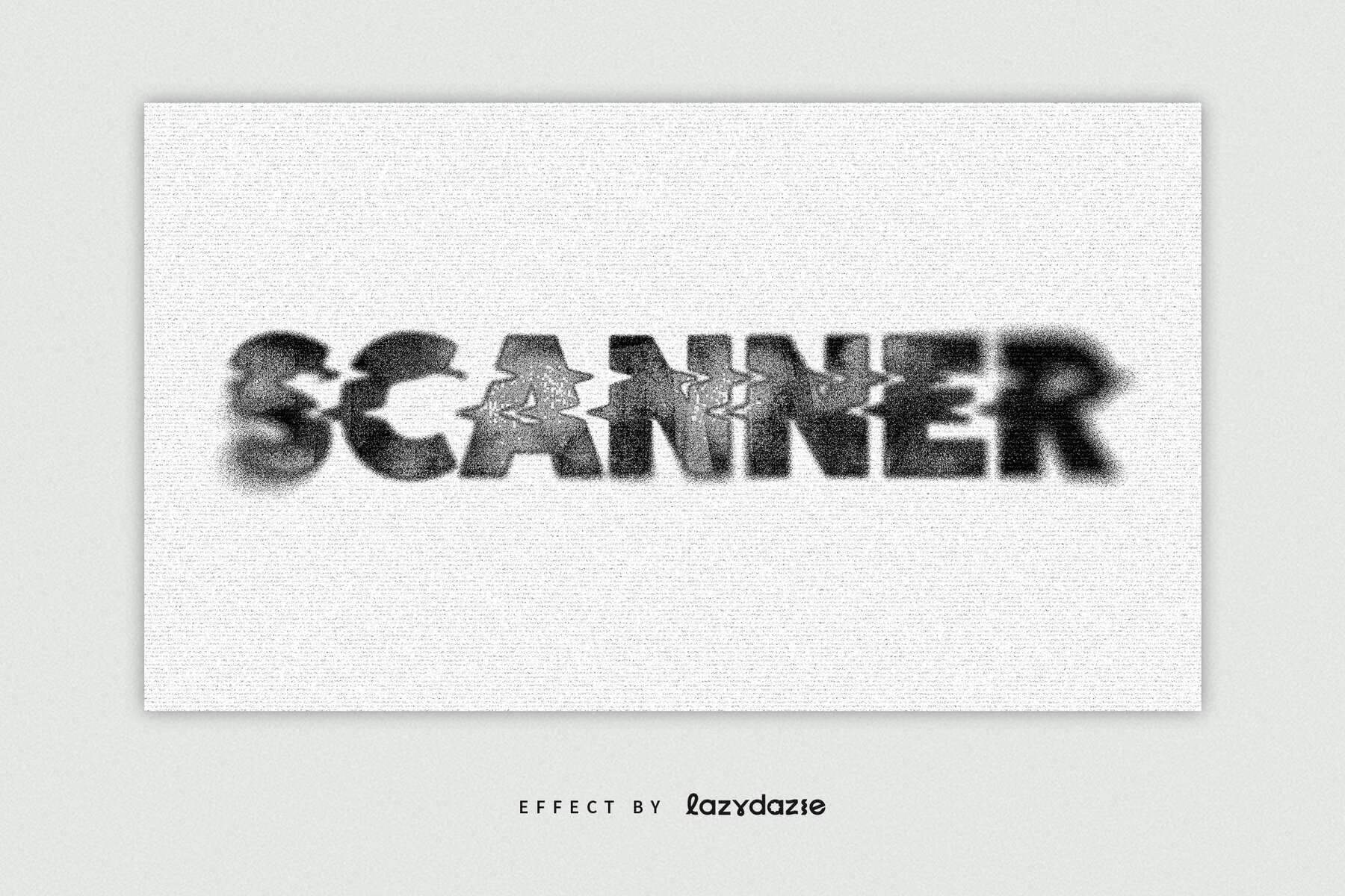 Distorted Scanner Text Effect Mockup 1